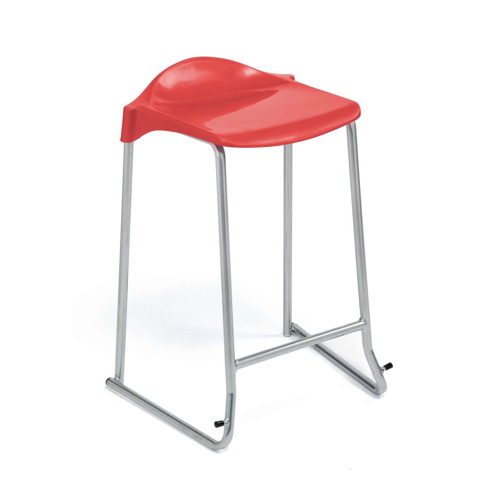 WSM Skid Base Stool - Seat height: 610mm - Red